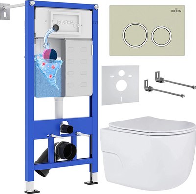 Унитаз подвесной с инсталляцией Roxen StounFix Slim 966219 - фото