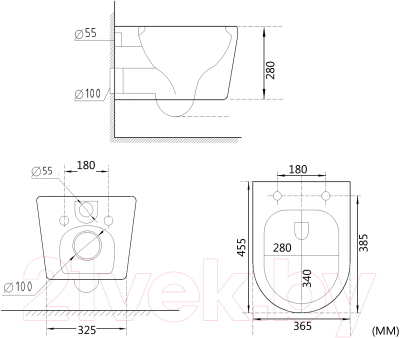 Унитаз подвесной с инсталляцией Roxen StounFix Dual Fresh 966278