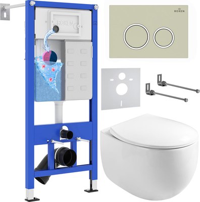 Унитаз подвесной с инсталляцией Roxen StounFix Dual Fresh 966284 - фото