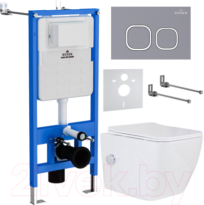 Унитаз подвесной с инсталляцией Roxen StounFix Slim 966426