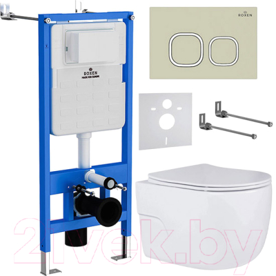 Унитаз подвесной с инсталляцией Roxen StounFix Slim 966529