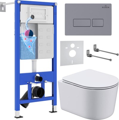 Унитаз подвесной с инсталляцией Roxen StounFix Dual Fresh 966808 - фото