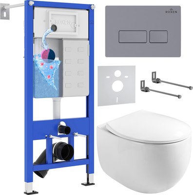 Унитаз подвесной с инсталляцией Roxen StounFix Dual Fresh 966842 - фото