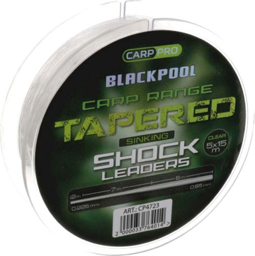 Леска монофильная Carp Pro Blackpool Carp Tapered Leaders 0.225-0.55мм 15мx5 / CP4723 - фото