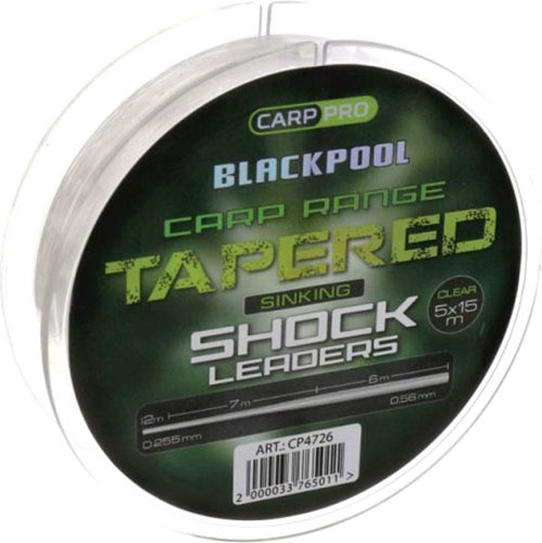 Леска монофильная Carp Pro Blackpool Carp Tapered Leaders 0.225-0.56мм 15мx5 / CP4726 - фото