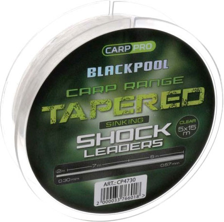 Леска монофильная Carp Pro Blackpool Carp Tapered Leaders 0.3-0.57мм 15мx5 / CP4730 - фото