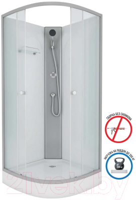 Душевая кабина Niagara Eco E90/13/MT/BK 90x90x200