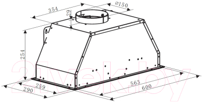 Вытяжка скрытая Weissgauff Dubhe 60 PB BL