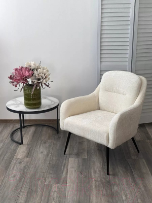 Кресло мягкое M-City Argos / 629M05451 (3018-01 белый шенилл/черный)