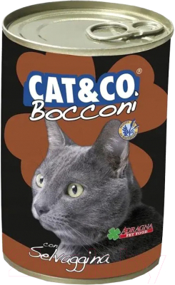 Влажный корм для кошек Adragna Cat&Co кусочки дичи в соусе - фото