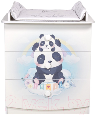 Комод пеленальный Фея 1380 Милые панды / 0002801.9.19 - фото