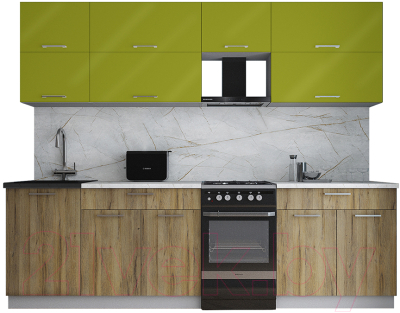 Кухонный гарнитур Интерлиния Мила Gloss 50-26 - фото