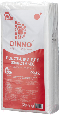 Одноразовая пеленка для животных Dr.Dinno Pets 60x90