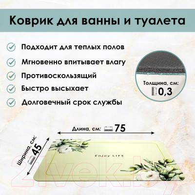 Коврик для ванной Zalel 45x75 / GZN-352