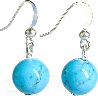Серьги Wolves Элитная Бирюза 40811 №1 - фото