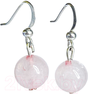 Серьги Wolves Элитный Розовый кварц 40883 №1 - фото