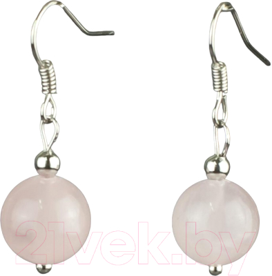 Серьги Wolves Элитный Розовый кварц 40884 №2 - фото