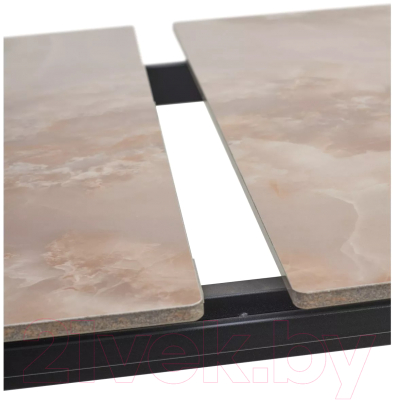 Обеденный стол M-City Corner 120 Gloss / 614M05546 (Amber Jade Solid Ceramic/Black)