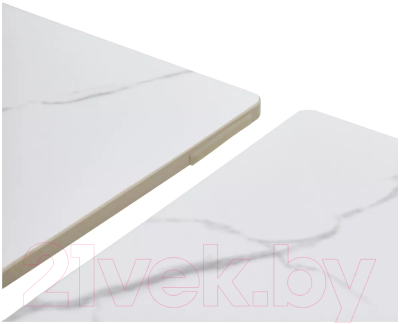 Обеденный стол M-City Estebio 160 Gloss / 614M05574 (Statuario White Solid Ceramic/серый металлик)