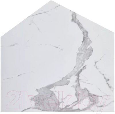 Обеденный стол M-City Estebio 160 Gloss / 614M05574 (Statuario White Solid Ceramic/серый металлик)