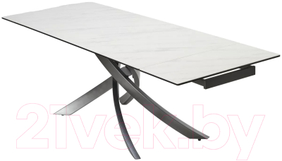 Обеденный стол M-City Estebio 160 KL-99 / 614M05573 (белый мрамор мат/итальянская керамика/серый)