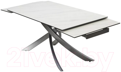 Обеденный стол M-City Estebio 160 KL-99 / 614M05573 (белый мрамор мат/итальянская керамика/серый)