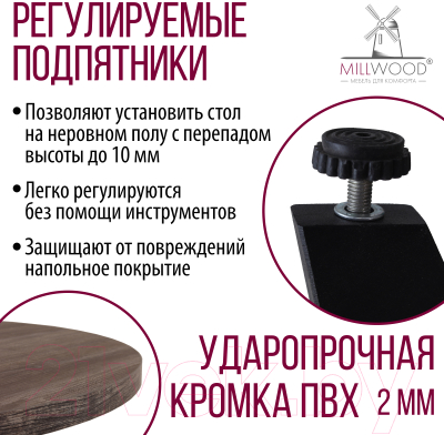 Обеденный стол Millwood Женева 2 Л D100