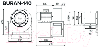 Вентилятор радиальный ERA Pro Buran 140 2K M L