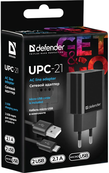 Зарядное устройство сетевое Defender UPC-21 / 83581