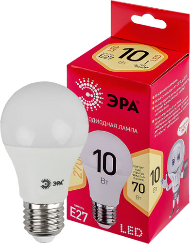 Лампа ЭРА Red Line LED A60-10W-827-E27 / Б0049634 - фото