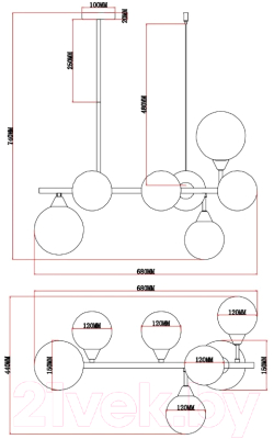 Люстра Moderli Molecule / V10842-7P