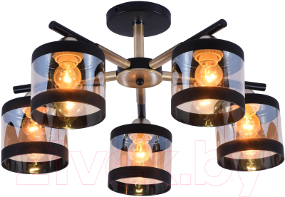 Потолочный светильник Mirastyle MX-1122B/5 BK+GOLD - фото