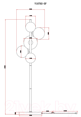 Торшер Moderli Renny / V10792-5F