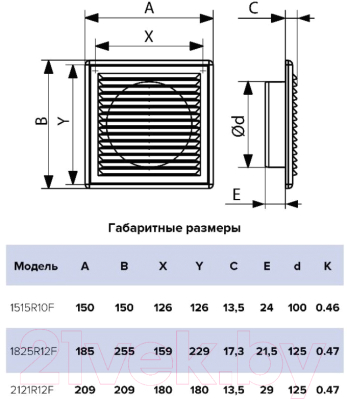 Решетка вентиляционная ERA 1825R12F