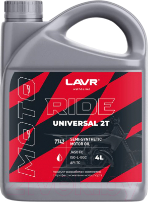 Моторное масло Lavr Moto Ride Universal 2T FC / Ln7742 - фото