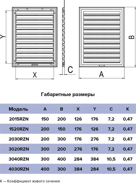 Решетка вентиляционная ERA Разъемная 4030RZN