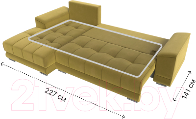 Диван угловой Лига Диванов НордСтар левый / 121121L