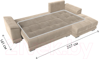 Диван угловой Лига Диванов НордСтар правый / 121105