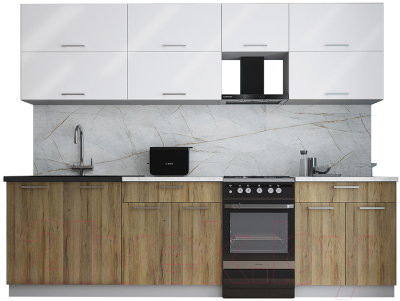 Кухонный гарнитур Интерлиния Мила Gloss 50-27 - фото