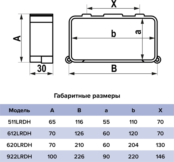 Держатель воздуховода ERA 612LRDH