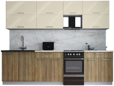 Кухонный гарнитур Интерлиния Мила Gloss 50-27 - фото