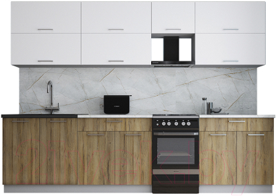 Кухонный гарнитур Интерлиния Мила Gloss 50-29 - фото