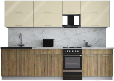 Кухонный гарнитур Интерлиния Мила Gloss 50-29 - фото