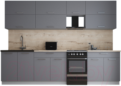 Кухонный гарнитур Интерлиния Мила Gloss 50-29 - фото