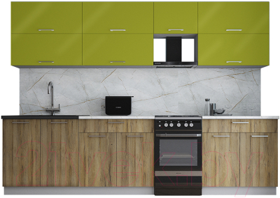 Кухонный гарнитур Интерлиния Мила Gloss 50-29 - фото