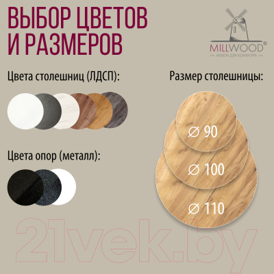 Обеденный стол Millwood Женева 2 Л D100