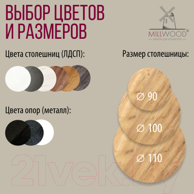 Обеденный стол Millwood Женева Л D90