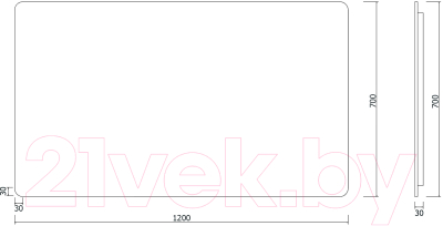 Зеркало Roxen Simon Long 510205-120GM