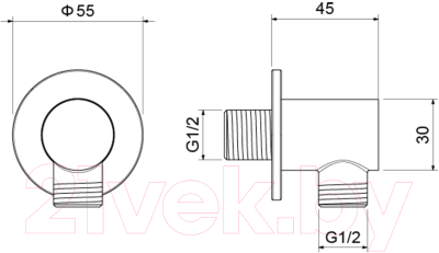 Подключение для душевого шланга Aquatek AQ2456MB