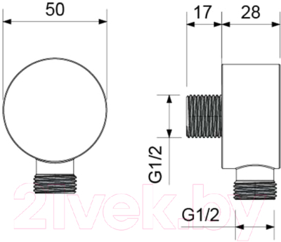 Подключение для душевого шланга Aquatek AQ2457CR